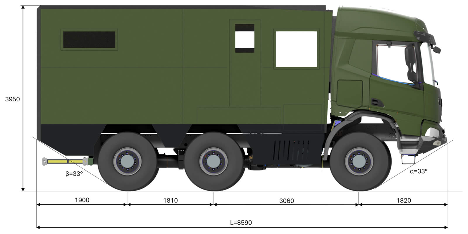 ​​Tatrex 8600L Outside dimenssions